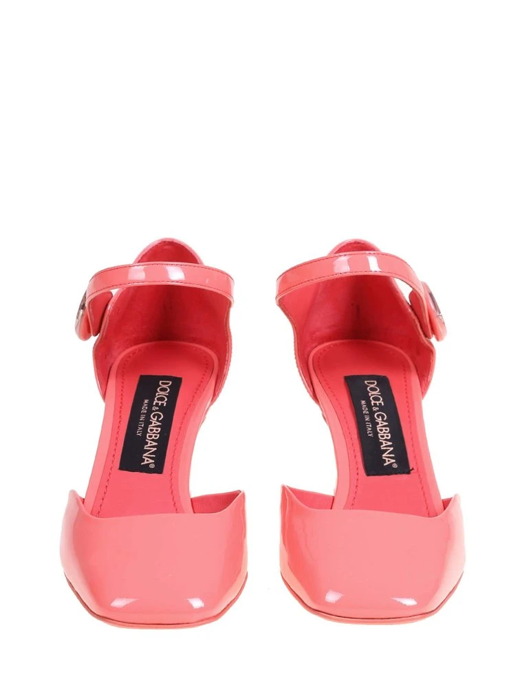 ( New Season ) Dolce & Gabbana Geometric Heel Mary Janes Pumps - Pink 4 ( New Season ) Dolce & Gabbana Geometric Heel Mary Janes Pumps - Pink - Image 4