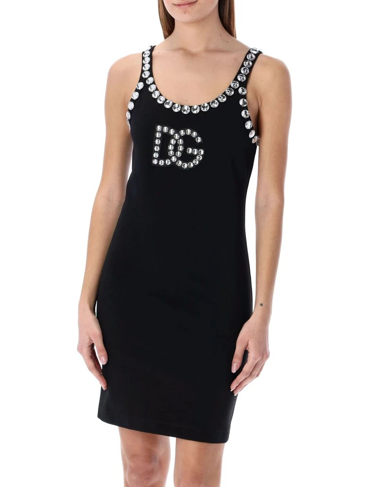 ( New Season ) Dolce & Gabbana Embellished Sleeveless Mini Dress - Black 3 ( New Season ) Dolce & Gabbana Embellished Sleeveless Mini Dress - Black - Image 3